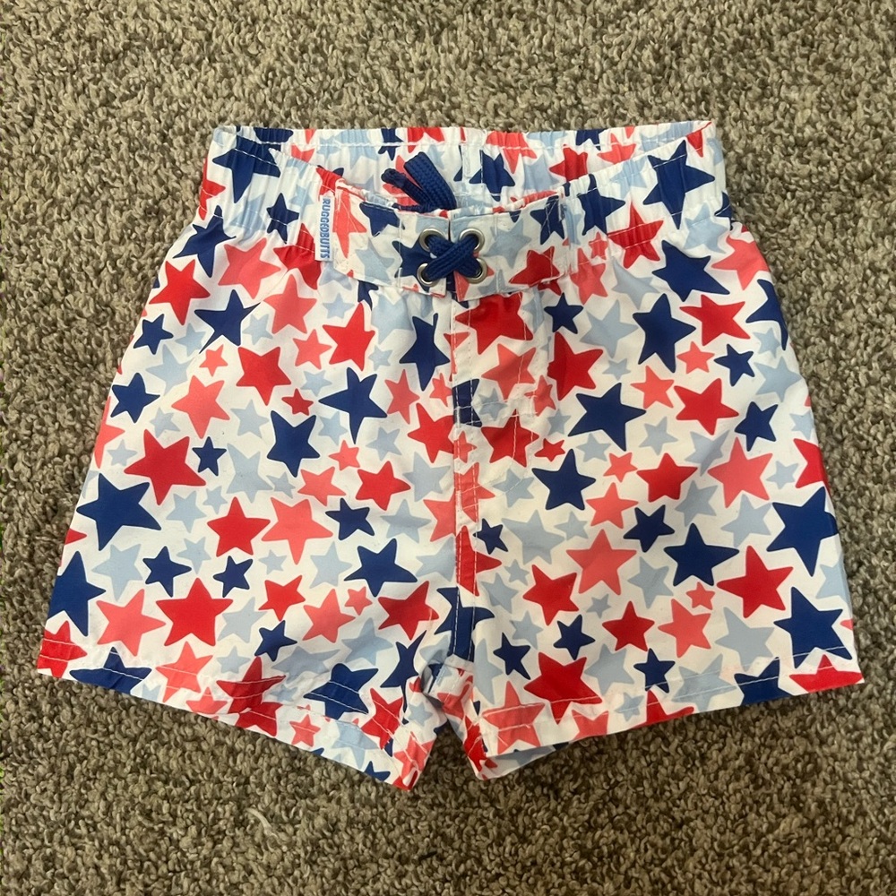 Star Patterned Swim Shorts ruffle butts